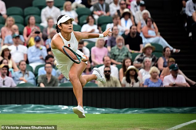 Emma Raducanu (pictured) was eliminated in the third round at Wimbledon after a fiercely-fought contest against number one seed Aryna Sabalenka