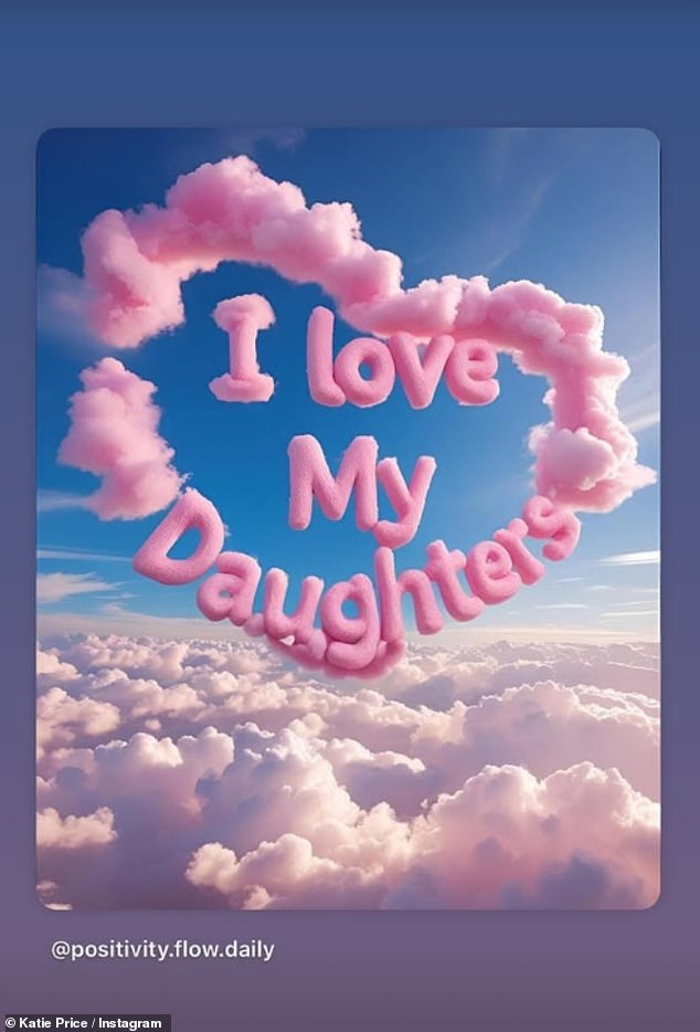 Despite not being at the celebrations Katie posted supportive messages as she paid tribute to her beloved daughter