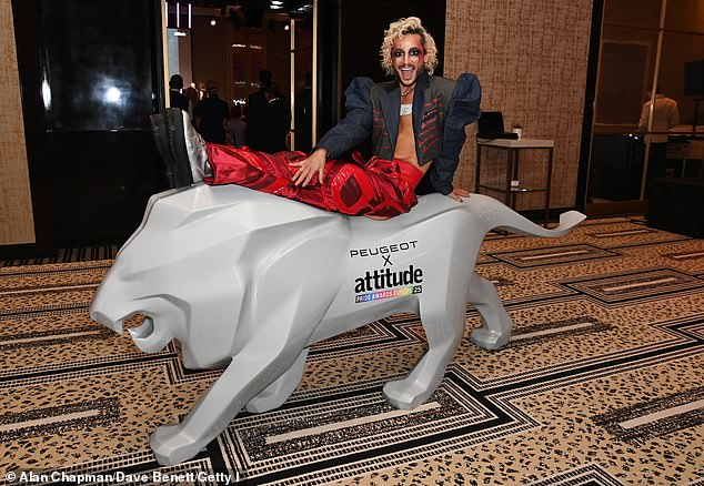 Frankie posed up a storm as he larked around inside the event