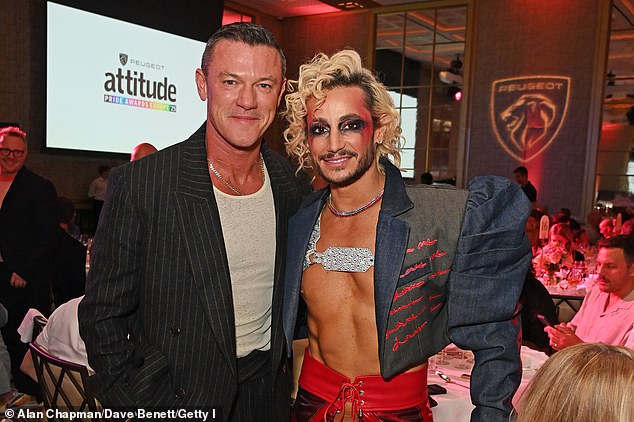 Actor and singer Luke Evans posed for pics with Frankie at the awards bash in London