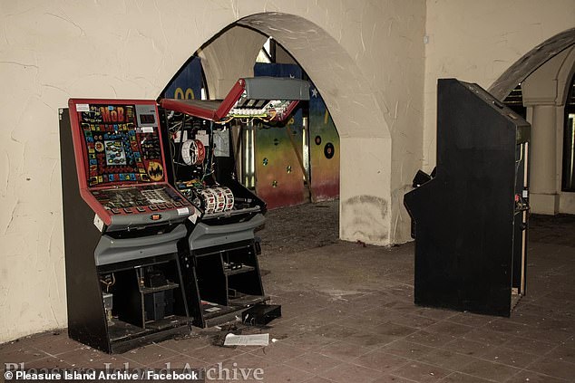 Broken fruit machines can still be seen, stood in the theme park's old arcade