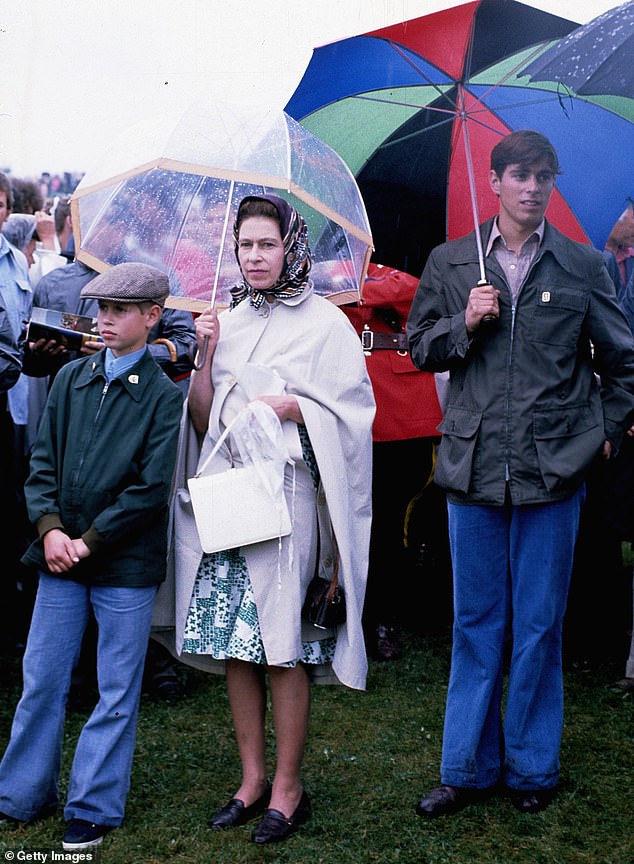 Queen Elizabeth ll, Prince Edward and Prince Andrew attend the Olympic Games in July 1976 in Montreal, Canada