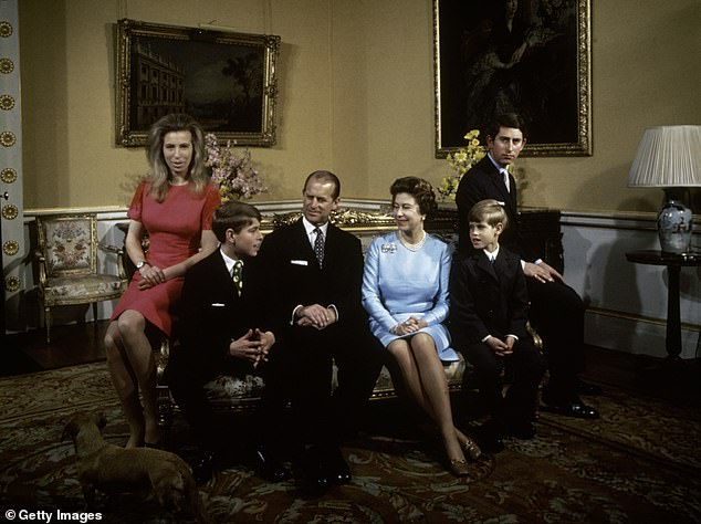 The Queen and Prince Philip pose with their children at Buckingham Palace in 1972