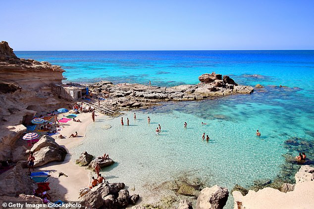 A secluded sunny spot on the Balearic island of Formentera