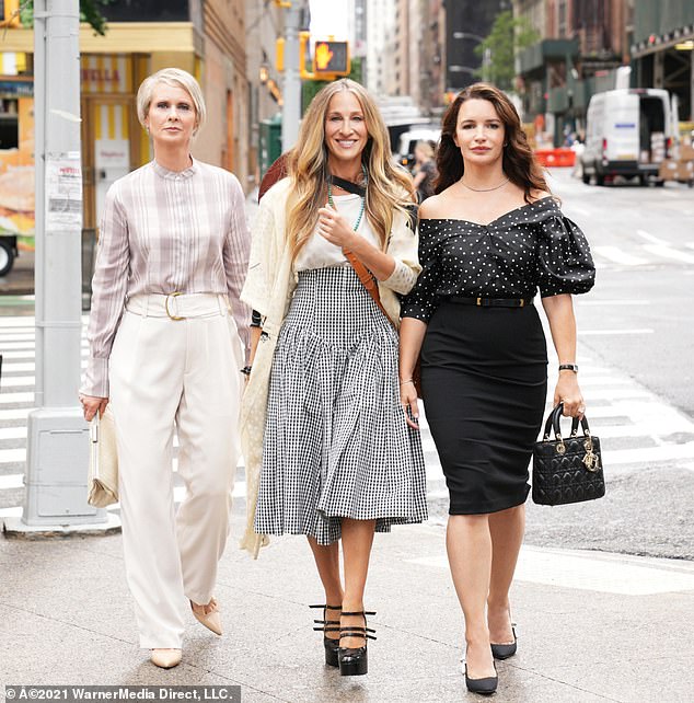 And Just Like That's main characters Miranda (Cynthia Nixon), Charlotte (Kristin Davis) and Carrie (Sarah Jessica Parker) (pictured left to right) are all too in their 50s, leaving The Golden Girls fans in disbelief