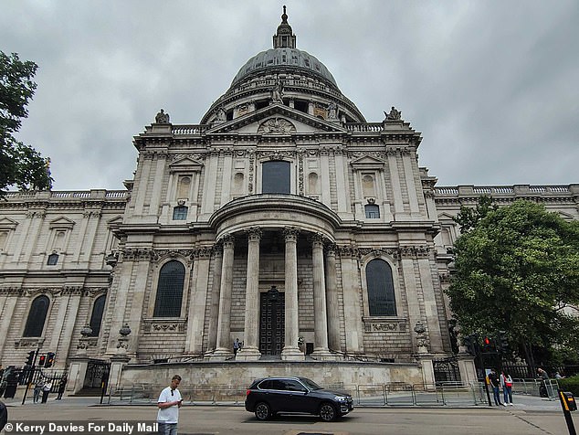 Staff were seen organising the cathedral for the ceremony - which Mel has been given permission to wed in because she was awarded an MBE in 2022