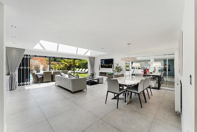 Spacious: Charlotte Trippier's dining room is bigger than many one bedroom flats