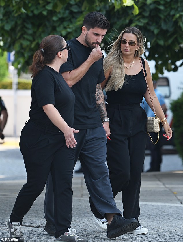 Portugal midfielder Ruben Neves arrives at the funeral of Diogo Jota and Andre Silva in the town of Gondomar