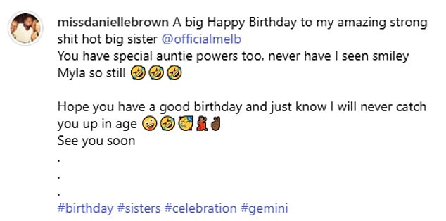 Danielle and Mel have shared gushing birthday tributes to one another over the years