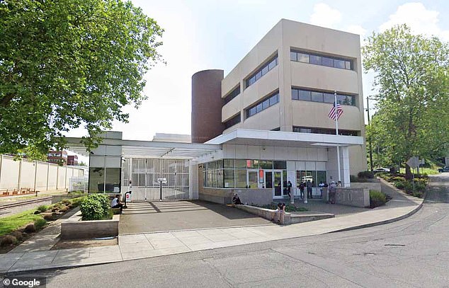 Pictured: The ICE detention center in Portland, Oregon where protestors attempted to storm holding cells