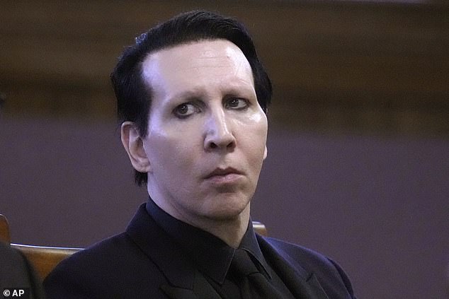 Manson (pictured in September 2023), whose legal name is Brian Warner, was accused by a dozen women of sex abuse, rape, and torture. He has vehemently denied all the allegations