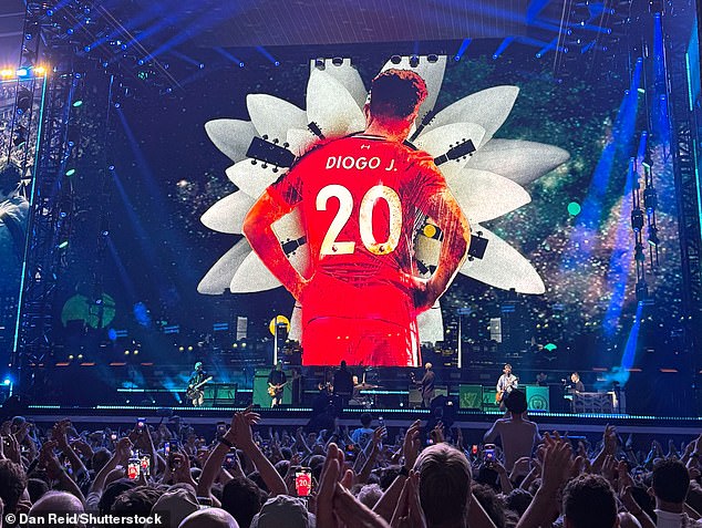They played a version of Black Sabbath's 1972 hit Changes and dedicated the track to Diogo - following suit after Oasis dedicated their first reunion show to the star (pictured)