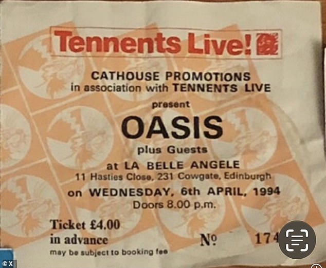 For a performance in La Belle Angele nightclub in Edinburgh in 1994 tickets cost just £4