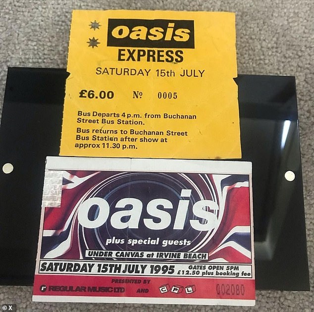 For tickets to their 12,000-ticket show, fans travelling from Glasgow could pay an extra £6 for an Oasis coach express ticket bringing the total to £18.50 or £ £39.14 today
