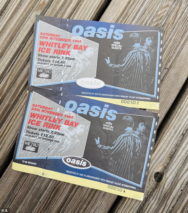 One X user revealed a pair of tickets his father had found for a performance at Whitley Bay Ice Rink, just outside Newcastle, on November 25 1995 cost him just £12.50 each