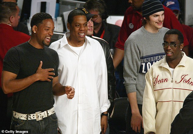But he and his wife Beyoncé ¿ who worked with Diddy on her song Summertime ¿ kept silent about accusations and charges against Diddy. After Jay-Z was accused of rape with Diddy in a lawsuit, he strongly denied the allegations. The suit was later withdrawn; Will Smith, Jay-Z, Ashton Kutcher and Diddy seen in 2004 in LA