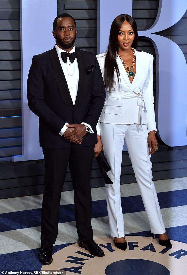 The supermodel Naomi Campbell has been a longtime friend of Diddy who was rumored to be dating him in the early 2000s, though she denied that they were together; seen in 2018 in LA