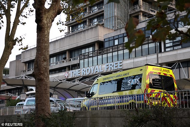 Corrigan was initially operated on by surgeons at the Royal Free Hospital in London (pictured)