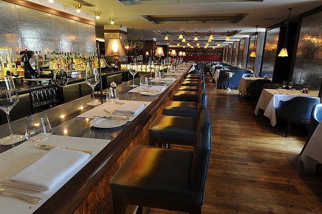 An interior shot of Corrigan's Mayfair, of the restuarants owned by the celebrity chef