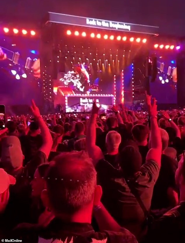 As the 42,000-strong crowd cheered him on, Ozzy admitted at one point: 'You have no idea how I feel'