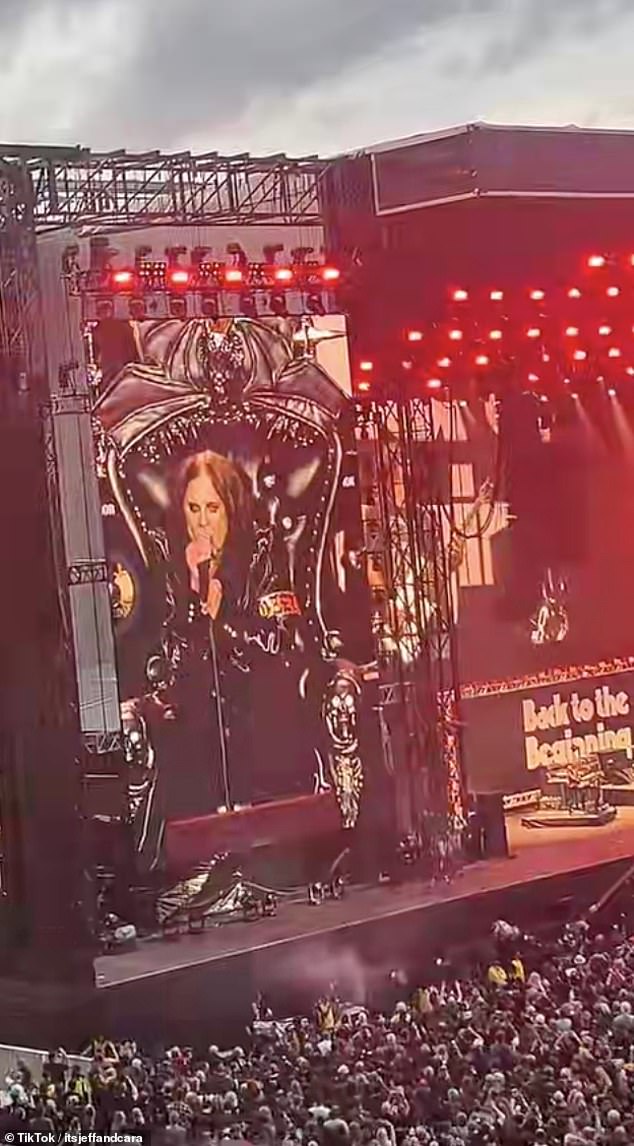 The rocker previously said he was unsure whether he was going to stand or sit down to perform due to his spinal operations, and he made an epic arrival on stage in a black throne
