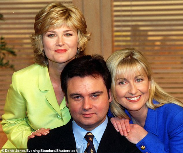 Fiona with fellow GMTV presenters Anthea Turner (left) and Eamonn Holmes (centre)