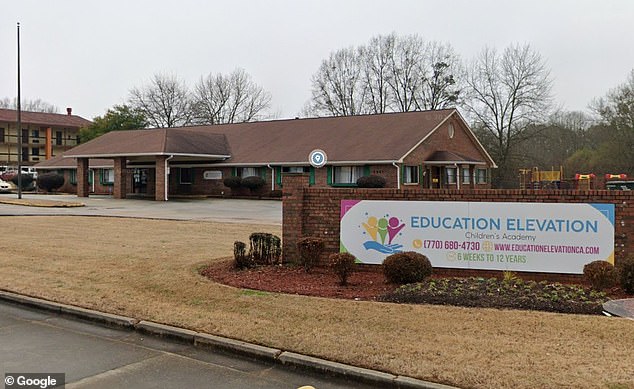 Employees still inside the childcare center (pictured) reported hearing screams and a single gunshot as police arrived and began searching the area
