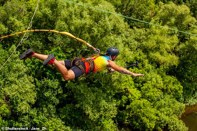 New research shows people caught up in a new romance are more likely to indulge in risk-taking behaviour ¿ such as bungee jumping. Pictured: File image
