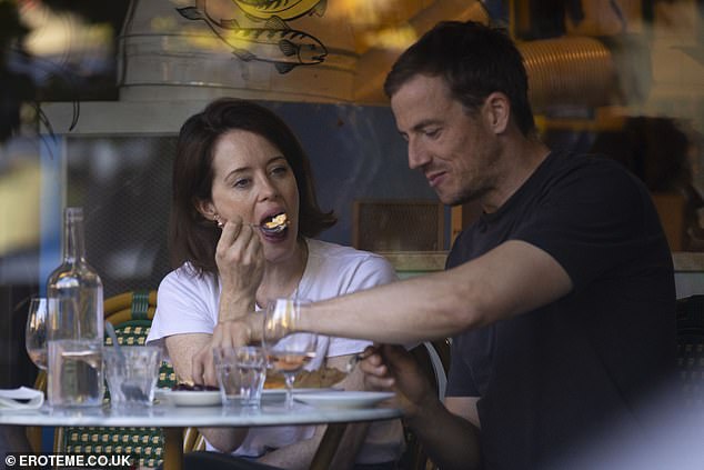 The couple's seemed to enjoy their meal which included two glasses of rosé