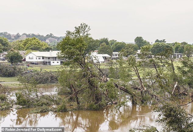 Trees were uprooted and homes badly damages during the recent Guadalupe River flood in Kerrville, Texas