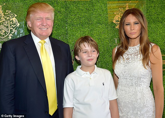 The 19-year-old student is the only child of President Trump and his wife Melania Trump (pictured in 2015)