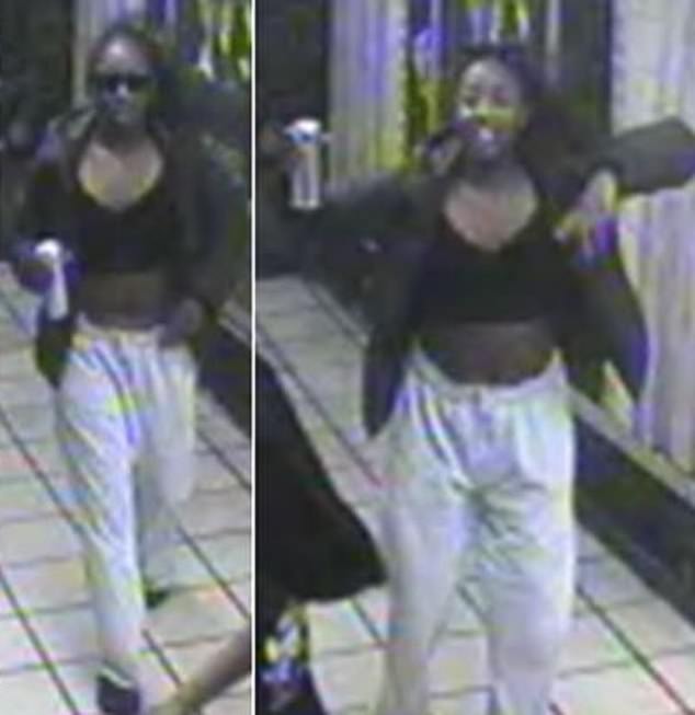 The girls were dressed in bikini tops, shorts or tracksuit bottoms and carried drinks with them