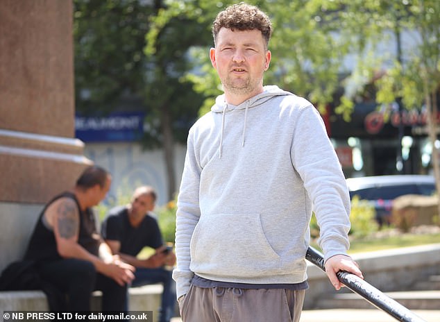 Local Jamie Telford (pictured) said drug addicts were being allowed to do 'whatever they want' and it was 'not helping' them or the community