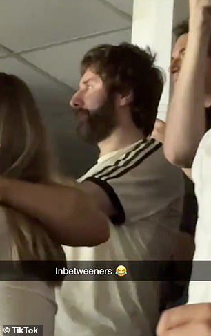 While half of the cast of The InBetweeners were also spotted in the stands (James Buckley pictured)