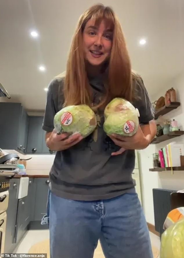 Lettuce take a look: Florence's haul contained a bizarre assortment of seven lettuces and more than a dozen bags of salad
