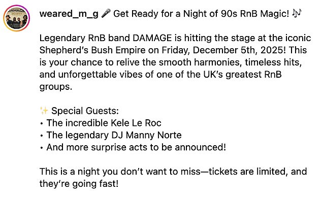 The group have revealed they are coming back to the UK in December 2025 at O2 Shepherds Bush Empire stage. Limited tickets remain for fans still hoping to attend.