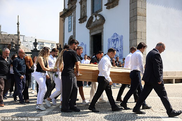 The funeral of Liverpool and Portugal footballer Diogo Jota was held in Gondomar on Saturday