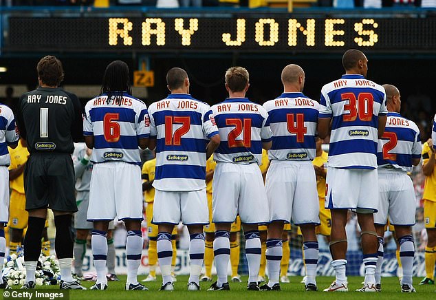 QPR players wear Jones' name on the back of their shirts ahead of a game v Southampton