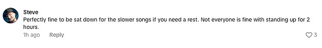 Other disagreed as the replied in the comments: 'Because they're original fans and our backs are shot to pieces!'