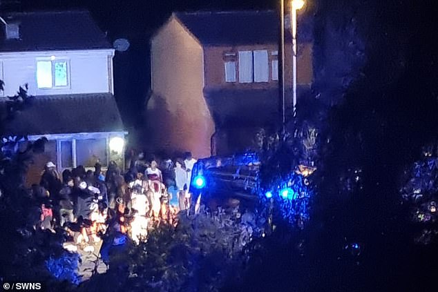 Police in riot vans were called to a 10-bed £635,000 home in quiet village of Norden, Greater Manchester, after revellers from as far as London turned up