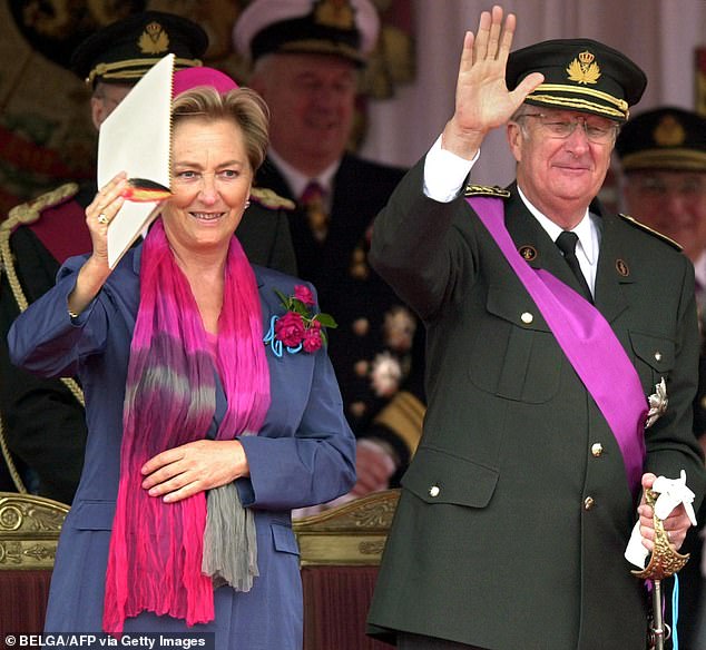 Albert and wife Queen Paola are pictured on Belgium's National Day in 2000