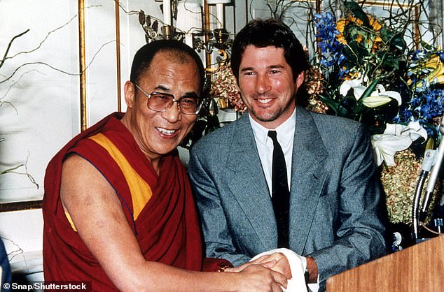 Gere, who began practicing buddhism in 1978, has a long standing friendship with the Dalai Lama (pictured together in 1987)