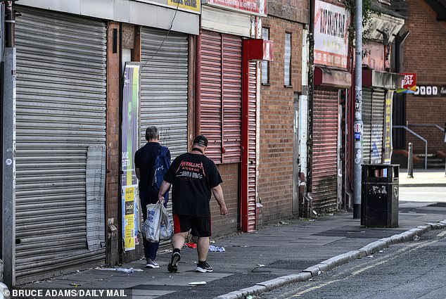 Another row of disused stores on Walton Road. Residents told of how the street was once bustling with shops and pubs