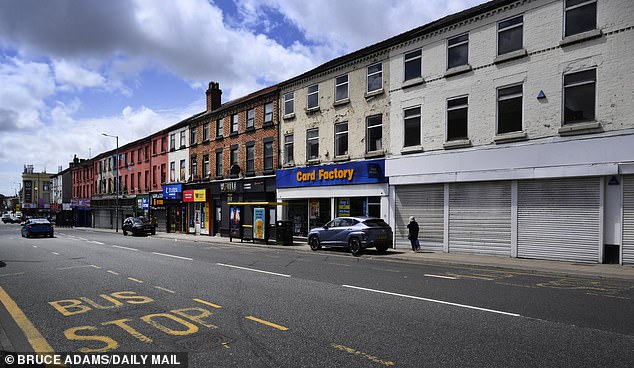 A Card Factory is among the few shops which remain open across the high road