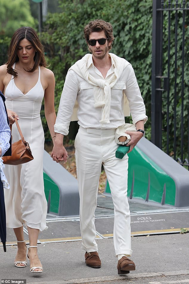 Andrew added brown suede shoes to his look
