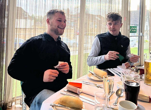It is believed he was trying to reach his brother Nathan's room which was next door but Mr Hudson said he can't remember anything before the fall (pictured Nathan and Sam)