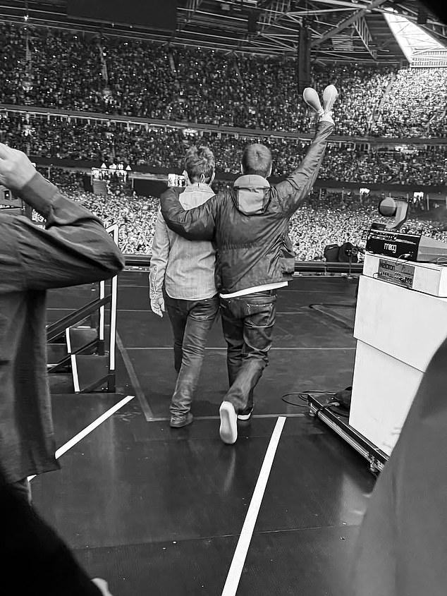The official Oasis account on Instagram shared this image of the two brothers in Cardiff