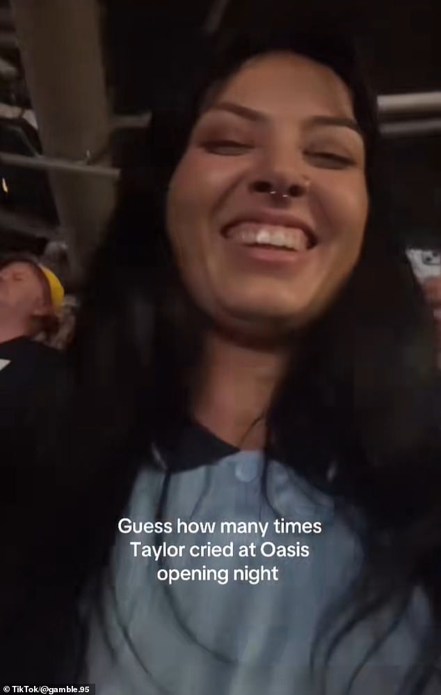 TikTok user @gamble.95 filmed every time her friend Taylor cried during their concert
