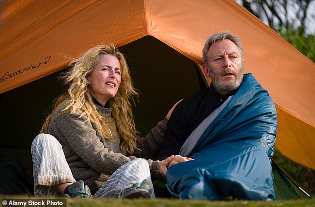 Gillian Anderson and Jason Isaacs in the film adaptation of The Salt Path, released in May
