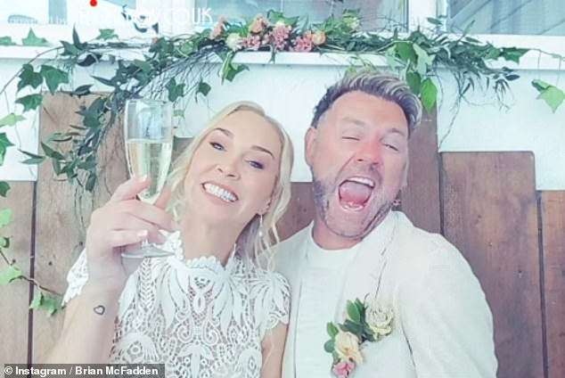 The loved-up couple celebrated their nuptials at Lusty Glaze Beach on the north Cornish coast amongst family and friends